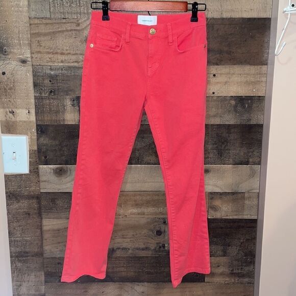 Current/Elliott The Kick Crop Flare In Poinsettia - Picture 2 of 6